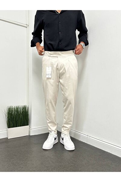 Gambocci Ανδρικό υφασμάτινο παντελόνι με αγκράφα εφαρμοστό