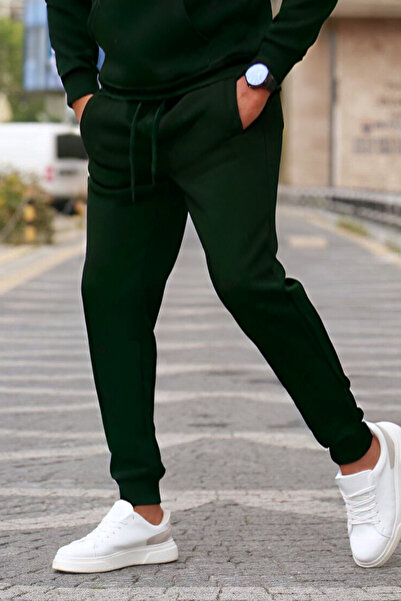 YAKAMEL Ανδρικό χειμερινό αθλητικό παντελόνι jogger με 3 κλωστές, βαμβακερό, ...