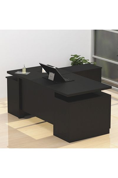 Mahmayi Samtida 193 Modern Executive Workstation Desk Ideal for Home and Office - Black