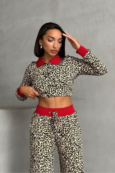 VERYMODA Polo Collar T-Shirt - K. Leopard |   F1789