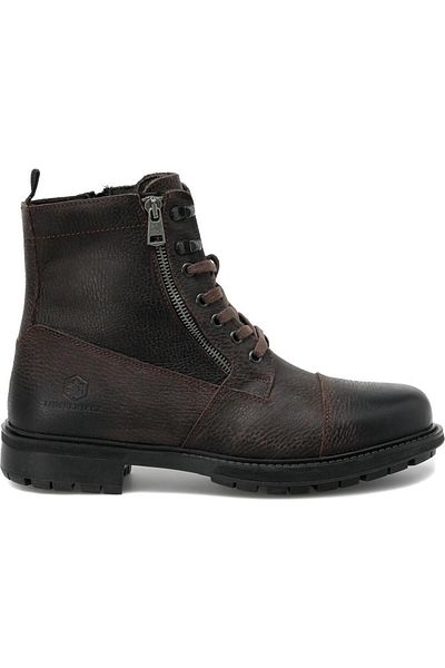 lumberjack Ανδρικές μπότες Ramones Brown από γνήσιο δέρμα Comfort Casual με φερμουάρ