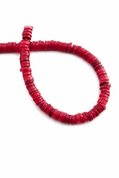 Uçar Doğaltaş Doğal Taş Parlak Kırmızı Dore Kesim 6x2mm Dizi [AB+]