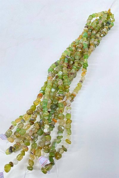 Hobigram Green Pebble Cut Natural Stone 1 Strand – Beads, Stylish Design, Women's Accessory – Beads – Beads