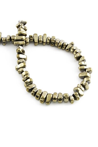 Uçar Doğaltaş Hematit Doğal Taş Parlak Antik Sarı Amorf Kesim 6x7mm Dizi