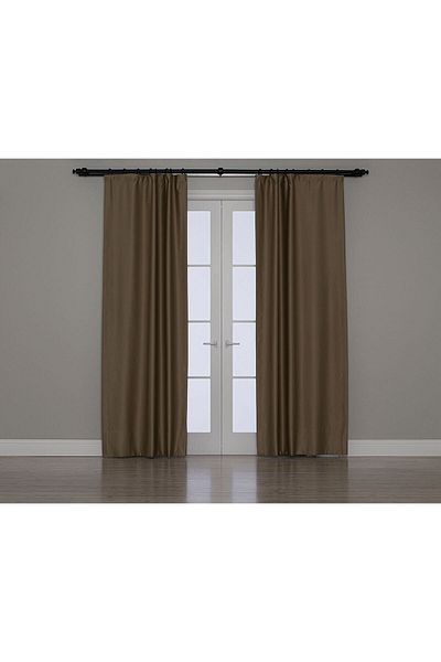 Gauze Fabric Design Σκούρο Μπεζ Blackout Φόντο - Κουρτίνα με Λειτουργία Μαύρωσης
