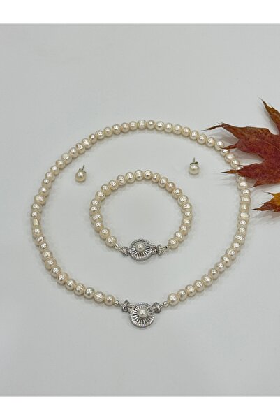 DURAN TAKI TASARIM Hakiki İnci Gümüş Set