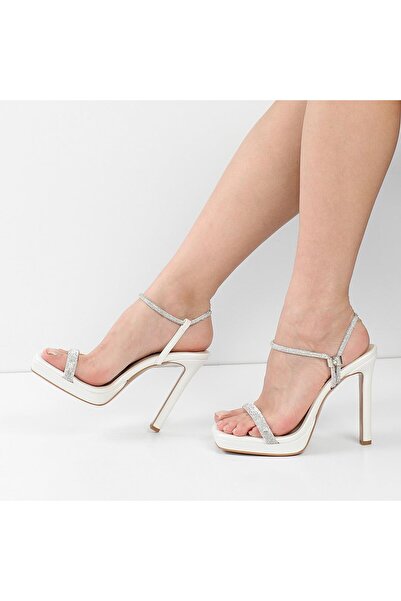 Celal Gültekin Kadın Sedef Taşlı İnce Bantlı Yüksek Topuklu Stiletto