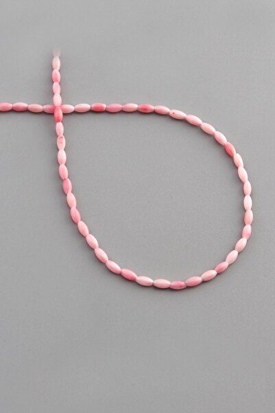 Uçar Doğaltaş Mercan Doğal Taş Parlak Pembe Arpa Kesim 2x4mm Dizi [AA]