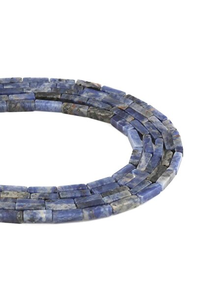 Uçar Doğaltaş Sodalit Doğal Taş Parlak Mavi Dikdörtgen Kesim 4x13mm Dizi [AA]