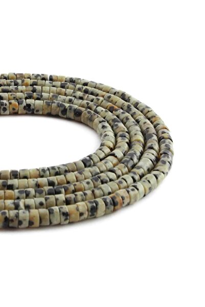 Uçar Doğaltaş Dalmaçyalı Jasper Doğal Taş Parlak Krem Dore Kesim 4x2mm Dizi [AA]