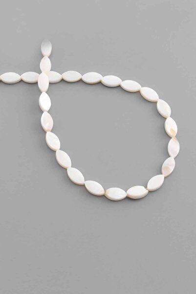 Uçar Doğaltaş Doğal Taş Parlak Beyaz Arpa Kesim 5x10mm Dizi [AA]
