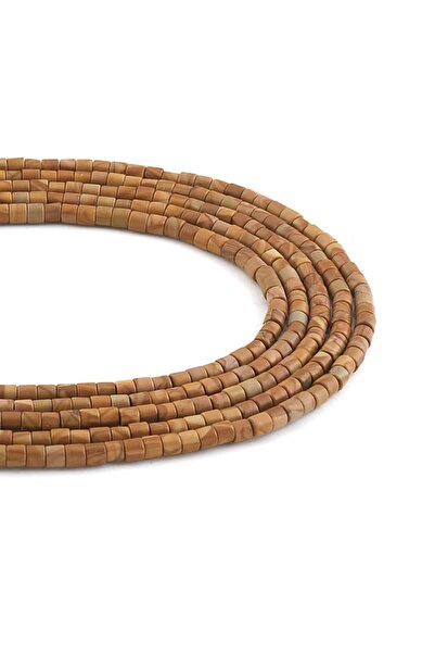 Uçar Doğaltaş Jasper Doğal Taş Parlak Silindir Kesim 4x4mm Dizi [AA]