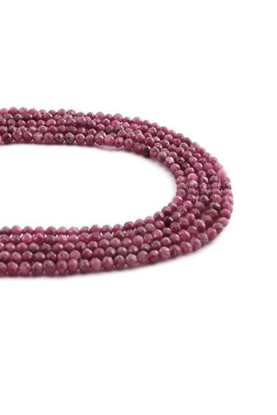 Uçar Doğaltaş Yakut Doğal Taş Parlak Küre Küre Kristal Kesim 3mm Dizi