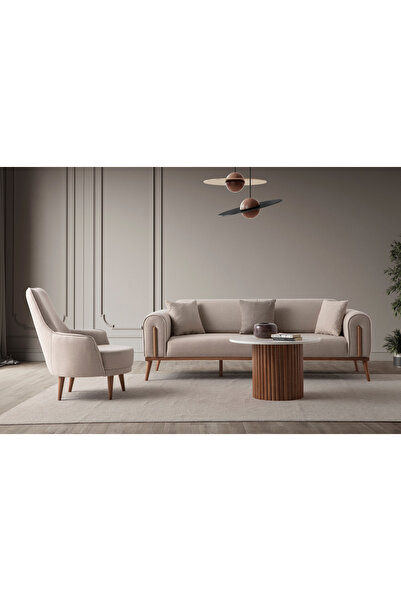 EDSY HOME Riva 3+3+1+1 Koltuk Takımı Sütlü Kahve