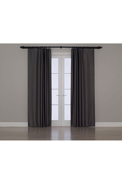 Gauze Fabric Design Blackout Background Curtain Dark Gray with Dimming Feature
