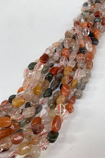 Hobigram Lentil Cut Chakra Colorful Natural Stone 1 String – Beads, Stylish Design, Women's Accessory – Beads – B