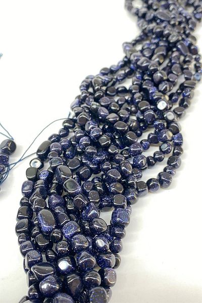 Hobigram Navy Blue Star Natural Stone Lentil Cut 1 String – Beads, Stylish Design, Women's Accessory – Beads – B