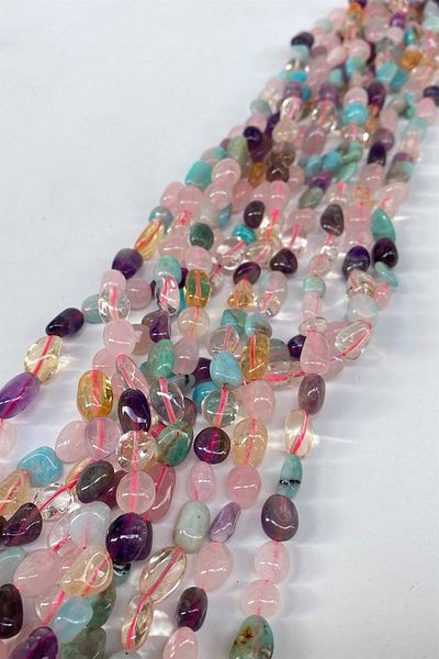 Hobigram Colorful Chakra Lentil Cut Natural Stone 1 String – Beads, Stylish Design, Women's Accessory – Beads – B