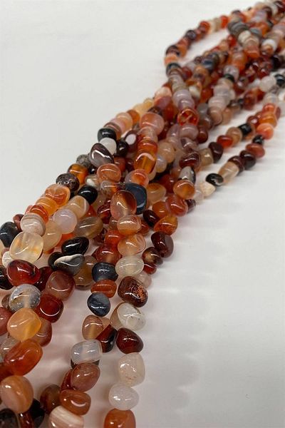 Hobigram Brown Colored Pebble Cut Natural Stone 1 Strand – Beads, Stylish Design, Women's Accessory – Beads