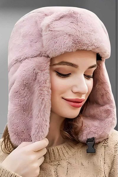 Trenderrs Women's Plush Kalpak Pilot Hat