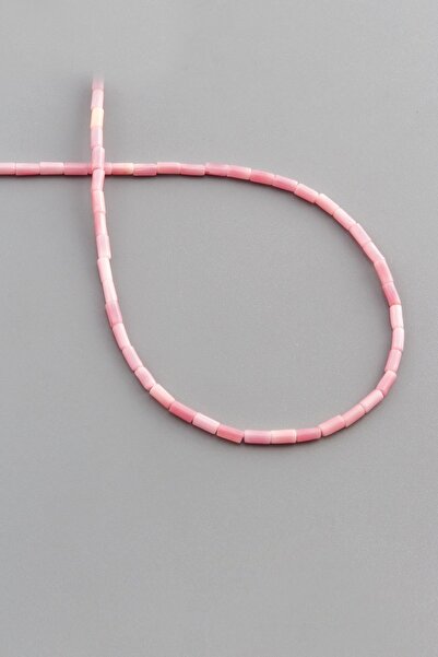 Uçar Doğaltaş Mercan Doğal Taş Parlak Pembe Silindir Kesim 2x4mm Dizi [AA]