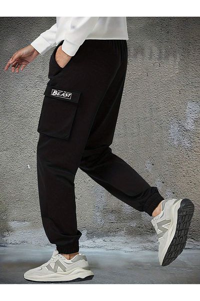 De Carte Beast Printed Cargo Pocket Relax Jogger Sweatpants