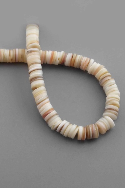 Uçar Doğaltaş Doğal Taş Parlak Kırık Beyaz Rondela Kesim 8x2mm Dizi [AA]