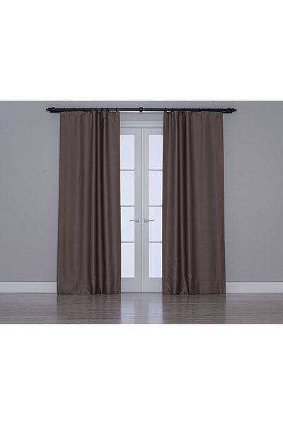 Gauze Fabric Design Beige Colored Blackout Background - Dimming Feature