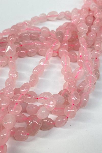 Hobigram Pink Lentil Cut Quartz Natural Stone 1 String – Beads, Stylish Design, Women's Accessory – Beads – Bonc