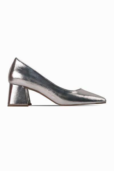 Lal Shoes & Bags Pantofi cu toc pentru femei Pippa, cu vârful tocit, argintiu