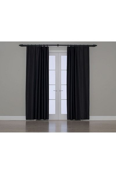 Gauze Fabric Design Κουρτίνα Blackout με Μαύρη Αποχρωματισμό