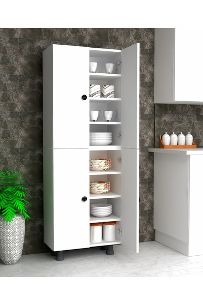 zerkaconcept Ural 8 Raflı Çok Amaçlı Mutfak Banyo Ayakkabılık Dolabı 70 Cm