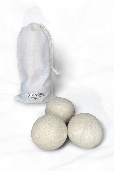 Stil Nord White Naturlig 3-Piece Wool Drying Ball Set