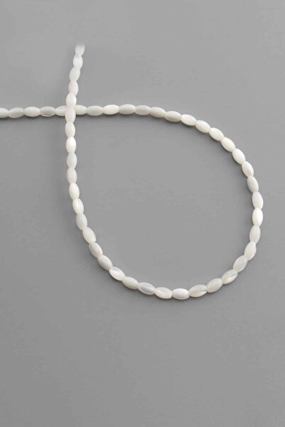 Uçar Doğaltaş Sedef Doğal Taş Parlak Beyaz Arpa Kesim 3x5mm Dizi [AA]
