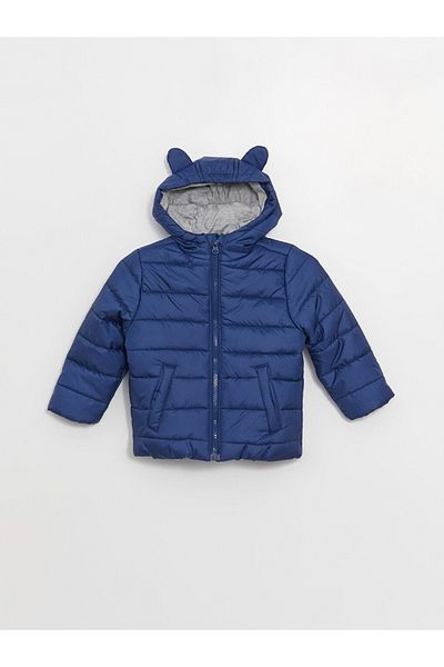 Hzmis Hooded Lined Baby Boy Coat Parka with Ear Detail