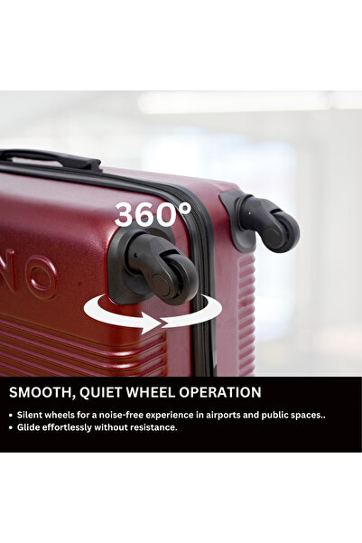 Giordano Logo Series Medium Suitcase Maroon, ABS HardShell Lightweight Durable Secure Number Lock.