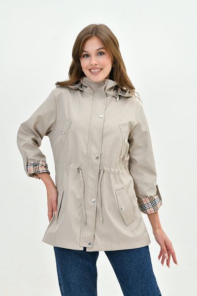 Butik Trench pentru femei, rezistent la apă, cu fermoar, cu glugă în interior