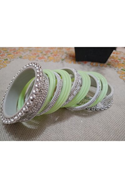 Hindistan Dükkan Su Yesili Bilezik Seti