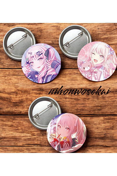 nihonwosekai 3 ADET Akiyama Mizuki Hatsune Miku Colorful PjSekai Anime Buton ...