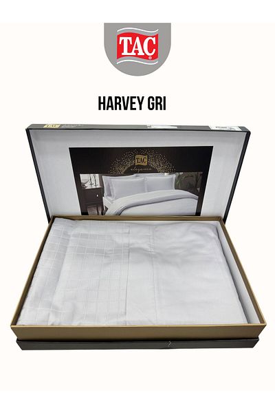 Taç Set cuvertură de pilota dublă din satin de lux Harvey gri Jacquard