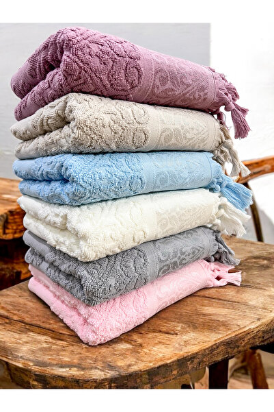 AYHANHOME 6 Li Laced Luxury Jacquard Dowry 50X90 Hand and Face Towel