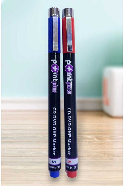 izmir yazici servis Cd Pen Set of 2 S 0.4 Mm. - Cd Pen Glass Painting Stone Painting Marker Set Acrylic Blue Red