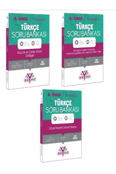 YOK YOK YAYINLARI 8. SINIF TÜRKÇE 3 KİTAP YOK YOK YAYINLARI