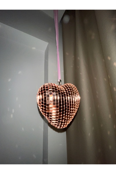 Genel Markalar 10 x 10 cm Kalp Şeklinde Disko Topu Dekorasyon Disco Heart Bro...