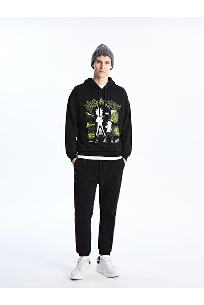 LC Waikiki Lcwk Uzun Kollu Rick And Morty Baskılı Erkek Kalın Hoodie