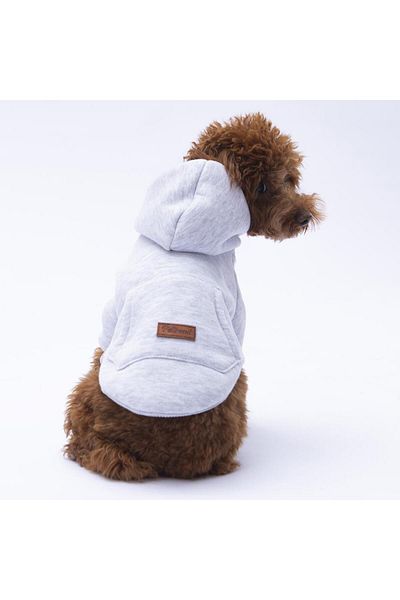 Pettrend Grey Kangaroo Pocket Cat-Dog Hoodie- Sweatshirt Cat Dog Outfit