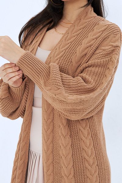 Lasirius Cardigan din tricot împletit cu păr de damă