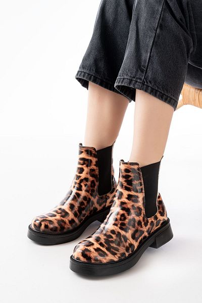 MarjinalTrendim izzet 02-2137 Cizme de damă casual elastice leopard