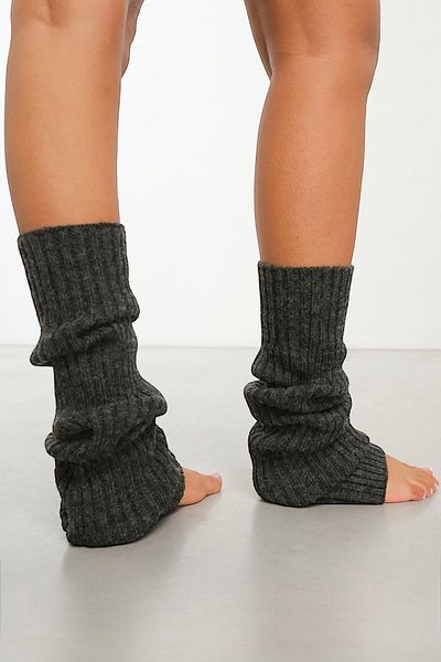Nitesheys Natural Wool Leggings Smoked Corded Winter Women's Knee Pad Thick Footless over Knee Yoga Stocking