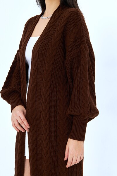 Lasirius سترة نسائية طويلة محبوكة بالشعر